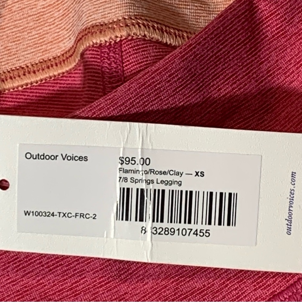 Outdoor Voices leggings Springs leggings New color block pink women size XS - Picture 9 of 10